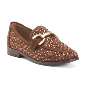 BIBI LOU Studded Loafers With Bit Detail Brown